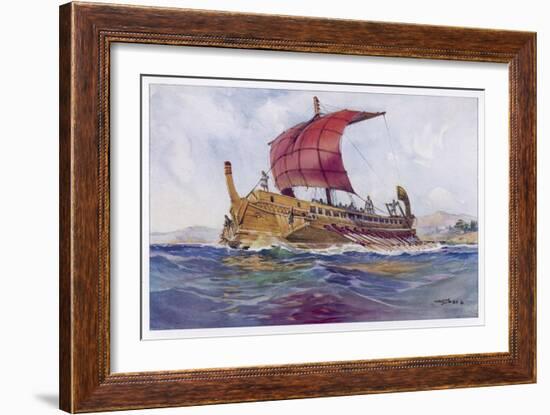 Light Fighting Ship from Classical Greece-Albert Sebille-Framed Art Print