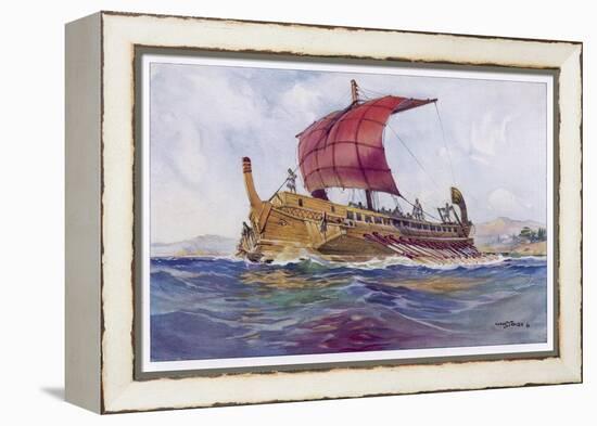 Light Fighting Ship from Classical Greece-Albert Sebille-Framed Stretched Canvas