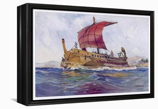 Light Fighting Ship from Classical Greece-Albert Sebille-Framed Stretched Canvas