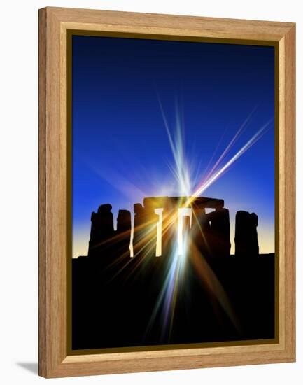 Light Flares At Stonehenge, Artwork-Victor Habbick-Framed Premier Image Canvas