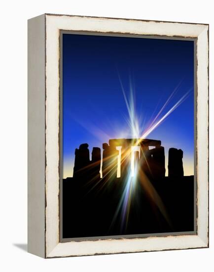 Light Flares At Stonehenge, Artwork-Victor Habbick-Framed Premier Image Canvas