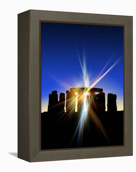Light Flares At Stonehenge, Artwork-Victor Habbick-Framed Premier Image Canvas