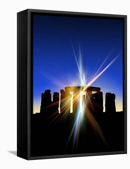 Light Flares At Stonehenge, Artwork-Victor Habbick-Framed Premier Image Canvas