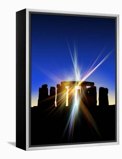 Light Flares At Stonehenge, Artwork-Victor Habbick-Framed Premier Image Canvas