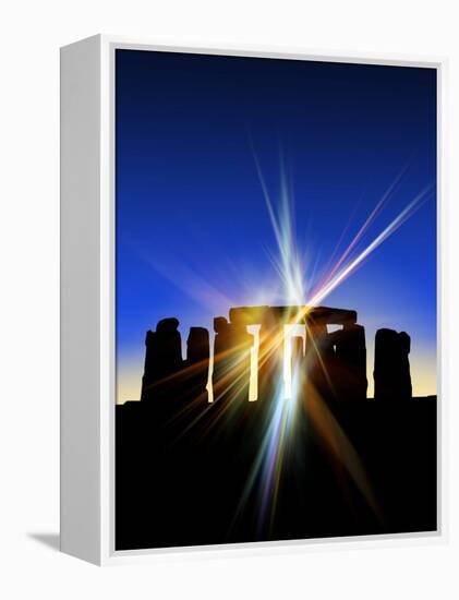 Light Flares At Stonehenge, Artwork-Victor Habbick-Framed Premier Image Canvas