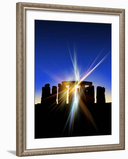 Light Flares At Stonehenge, Artwork-Victor Habbick-Framed Photographic Print
