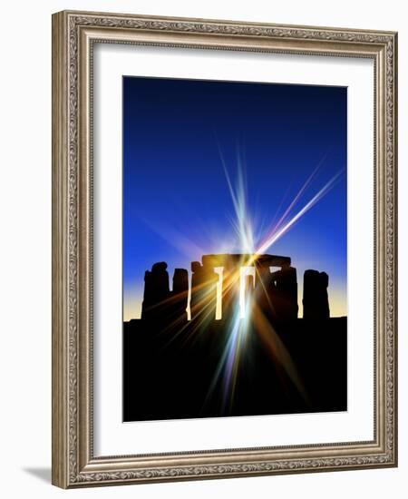 Light Flares At Stonehenge, Artwork-Victor Habbick-Framed Photographic Print