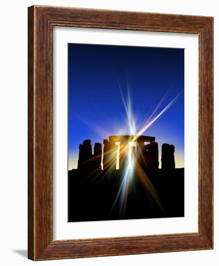 Light Flares At Stonehenge, Artwork-Victor Habbick-Framed Photographic Print