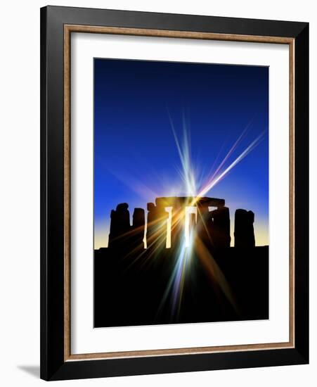 Light Flares At Stonehenge, Artwork-Victor Habbick-Framed Photographic Print