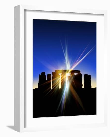 Light Flares At Stonehenge, Artwork-Victor Habbick-Framed Photographic Print