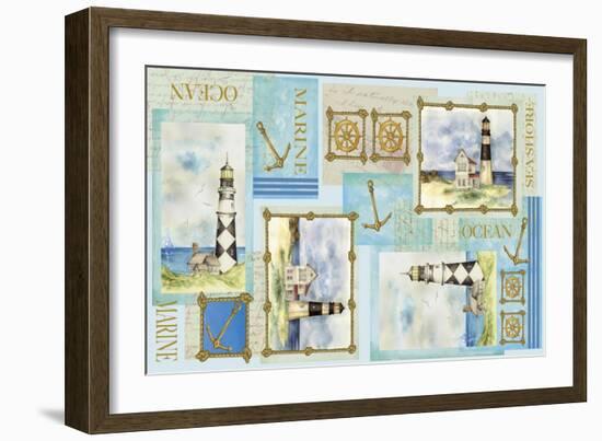 Light House Border-Maria Trad-Framed Giclee Print