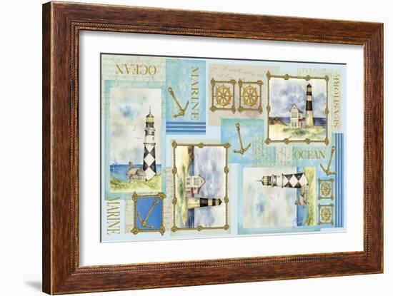 Light House Border-Maria Trad-Framed Giclee Print