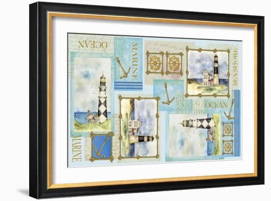 Light House Border-Maria Trad-Framed Giclee Print