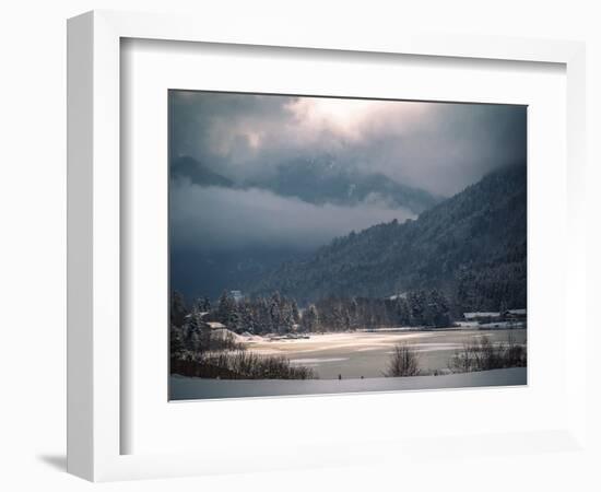 Light in the Winter Storm over Frozen Lake-Sheila Haddad-Framed Photographic Print