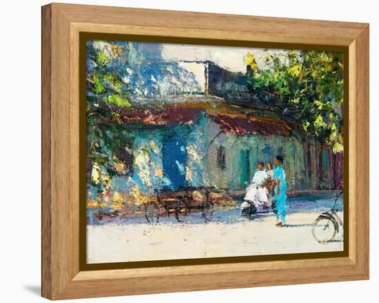 Light on Old House, Pondicherry, 2017-Andrew Gifford-Framed Premier Image Canvas