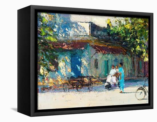 Light on Old House, Pondicherry, 2017-Andrew Gifford-Framed Premier Image Canvas