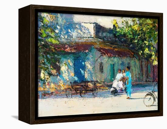 Light on Old House, Pondicherry, 2017-Andrew Gifford-Framed Premier Image Canvas