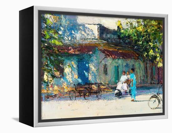 Light on Old House, Pondicherry, 2017-Andrew Gifford-Framed Premier Image Canvas