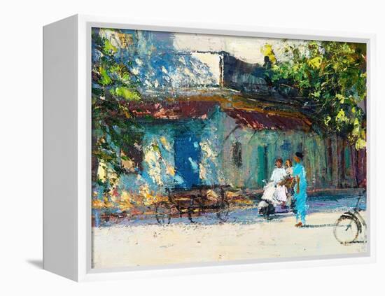 Light on Old House, Pondicherry, 2017-Andrew Gifford-Framed Premier Image Canvas