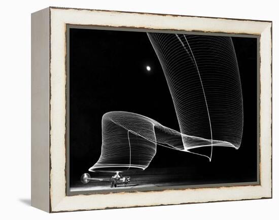 Light Pattern in the Moonlight Sky Produced by Time Exposure of Light-Andreas Feininger-Framed Premier Image Canvas