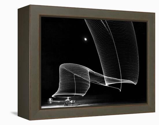 Light Pattern in the Moonlight Sky Produced by Time Exposure of Light-Andreas Feininger-Framed Premier Image Canvas