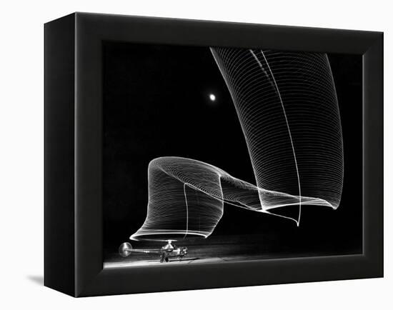 Light Pattern in the Moonlight Sky Produced by Time Exposure of Light-Andreas Feininger-Framed Premier Image Canvas