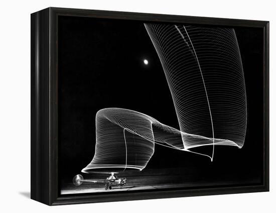 Light Pattern in the Moonlight Sky Produced by Time Exposure of Light-Andreas Feininger-Framed Premier Image Canvas