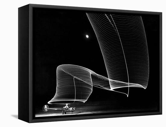 Light Pattern in the Moonlight Sky Produced by Time Exposure of Light-Andreas Feininger-Framed Premier Image Canvas