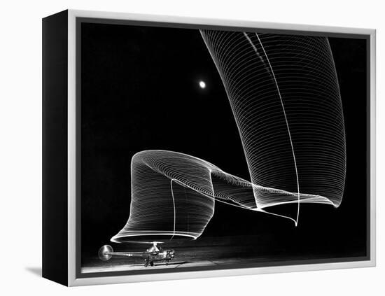 Light Pattern in the Moonlight Sky Produced by Time Exposure of Light-Andreas Feininger-Framed Premier Image Canvas