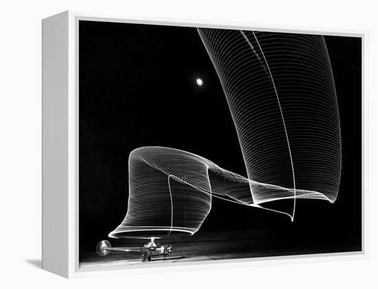 Light Pattern in the Moonlight Sky Produced by Time Exposure of Light-Andreas Feininger-Framed Premier Image Canvas