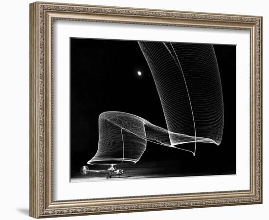 Light Pattern in the Moonlight Sky Produced by Time Exposure of Light-Andreas Feininger-Framed Photographic Print