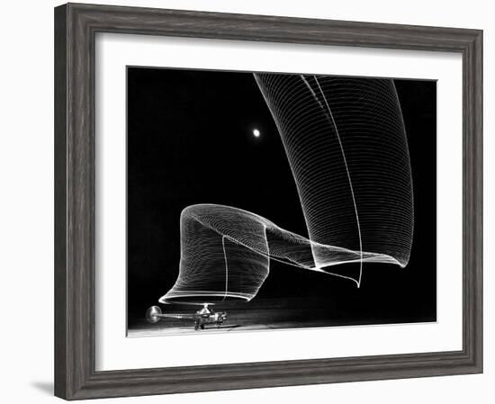 Light Pattern in the Moonlight Sky Produced by Time Exposure of Light-Andreas Feininger-Framed Photographic Print