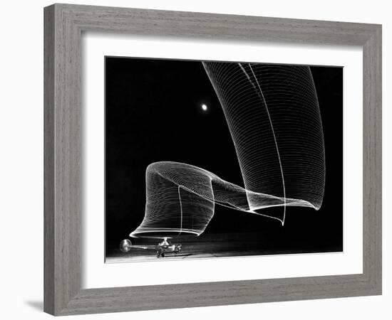 Light Pattern in the Moonlight Sky Produced by Time Exposure of Light-Andreas Feininger-Framed Photographic Print