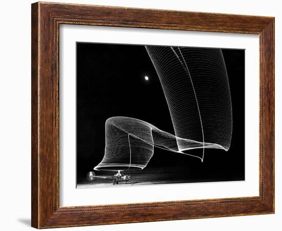 Light Pattern in the Moonlight Sky Produced by Time Exposure of Light-Andreas Feininger-Framed Photographic Print