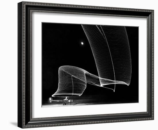 Light Pattern in the Moonlight Sky Produced by Time Exposure of Light-Andreas Feininger-Framed Photographic Print