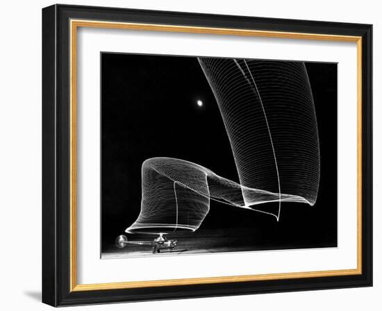 Light Pattern in the Moonlight Sky Produced by Time Exposure of Light-Andreas Feininger-Framed Photographic Print