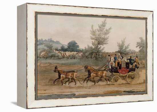 Light Post Coach (Coloured Engraving)-James Pollard-Framed Premier Image Canvas