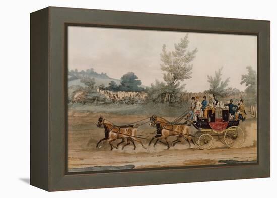 Light Post Coach (Coloured Engraving)-James Pollard-Framed Premier Image Canvas