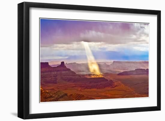 Light Ray Pierces Clouds Colorado River Seen-Tom Till-Framed Photographic Print