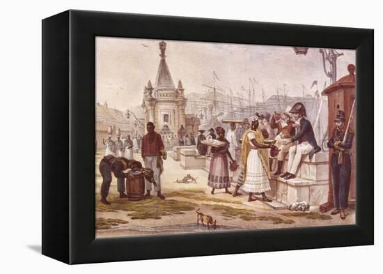 Light Refreshments after Lunch in the Palace Square-Jean Baptiste Debret-Framed Stretched Canvas