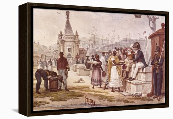 Light Refreshments after Lunch in the Palace Square-Jean Baptiste Debret-Framed Stretched Canvas