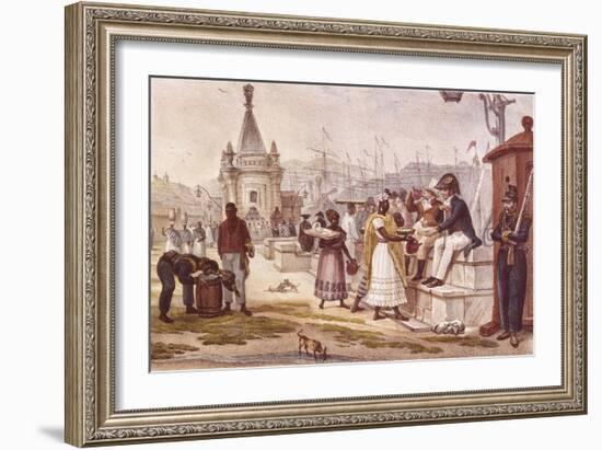 Light Refreshments after Lunch in the Palace Square-Jean Baptiste Debret-Framed Art Print