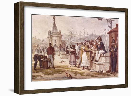 Light Refreshments after Lunch in the Palace Square-Jean Baptiste Debret-Framed Art Print