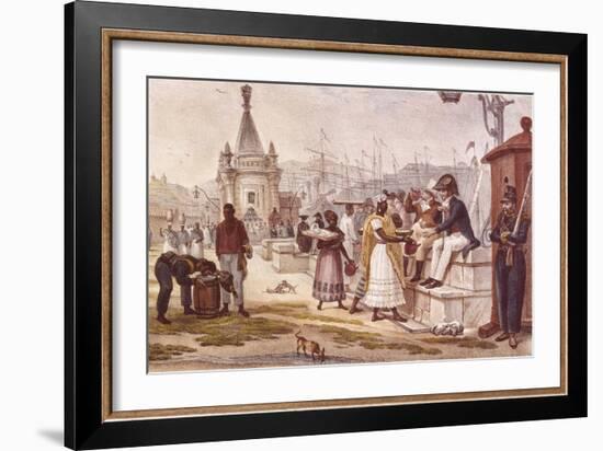 Light Refreshments after Lunch in the Palace Square-Jean Baptiste Debret-Framed Art Print