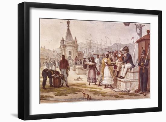 Light Refreshments after Lunch in the Palace Square-Jean Baptiste Debret-Framed Art Print