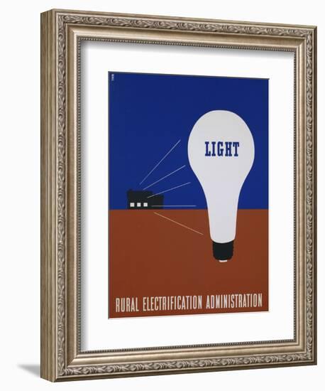 Light: Rural Electrification Administration Poster-Lester Beall-Framed Premium Photographic Print