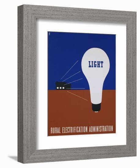 Light: Rural Electrification Administration Poster-Lester Beall-Framed Premium Photographic Print