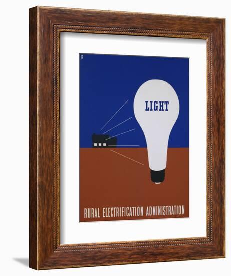 Light: Rural Electrification Administration Poster-Lester Beall-Framed Premium Photographic Print