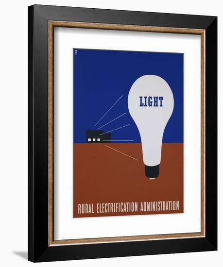 Light: Rural Electrification Administration Poster-Lester Beall-Framed Premium Photographic Print