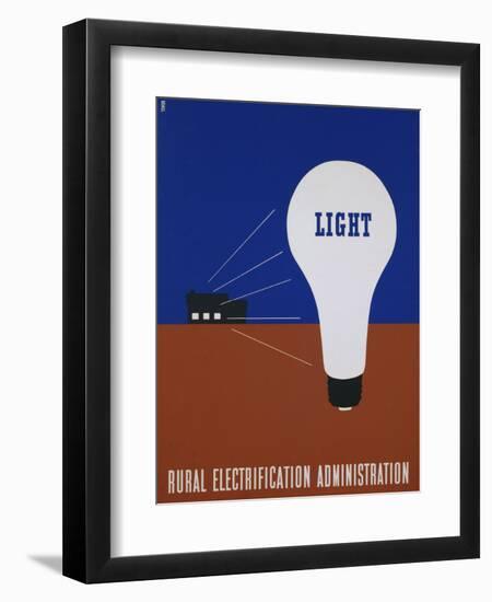 Light: Rural Electrification Administration Poster-Lester Beall-Framed Premium Photographic Print